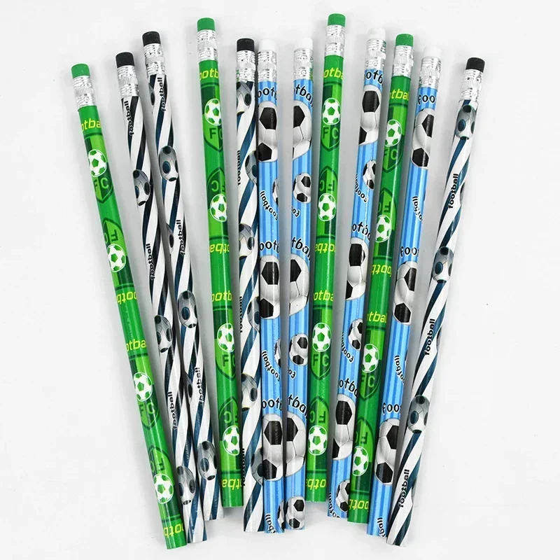 12 Pcs/pack Football Rugby Wooden Pencils Kids Soccer Sport Theme Birthday Party Favors Back To School Gift Pencil Stationery drawing pencils,writing stationery