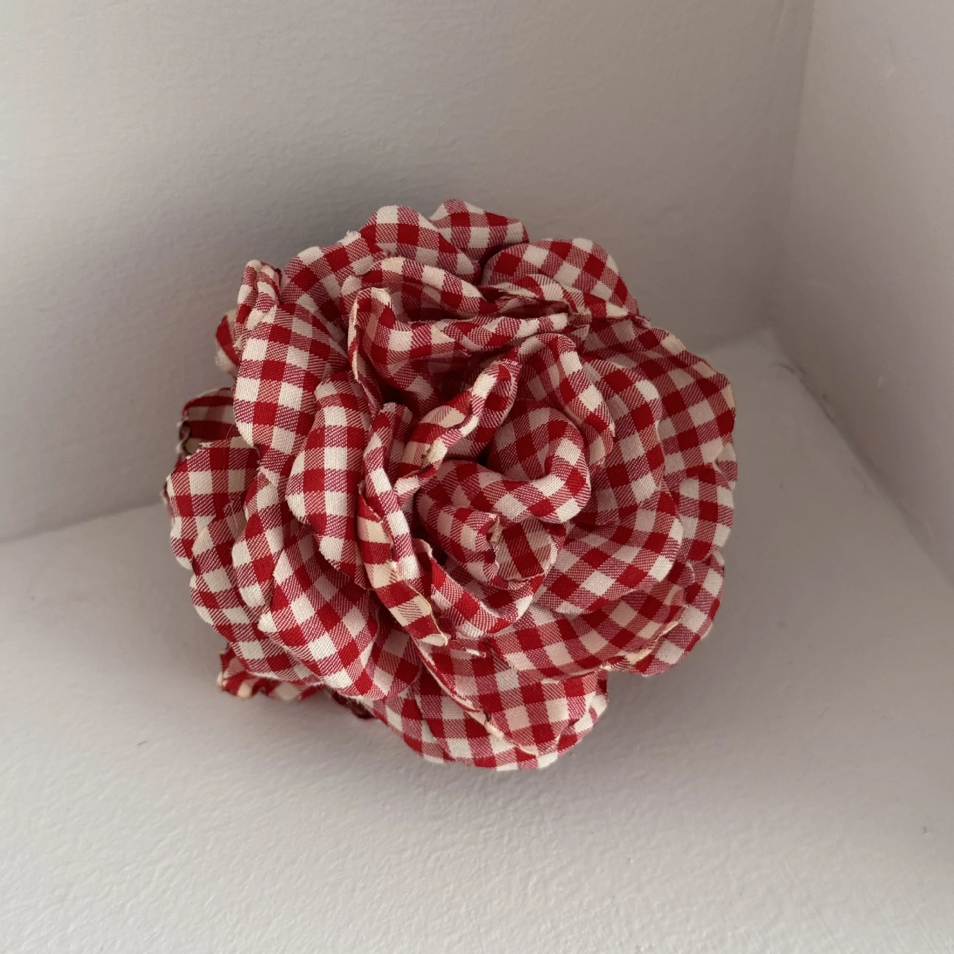 Korean Fashion Plaid Fabric Flower Hair Claw Clips for Women and Girls - Stylish Summer Hair Accessories