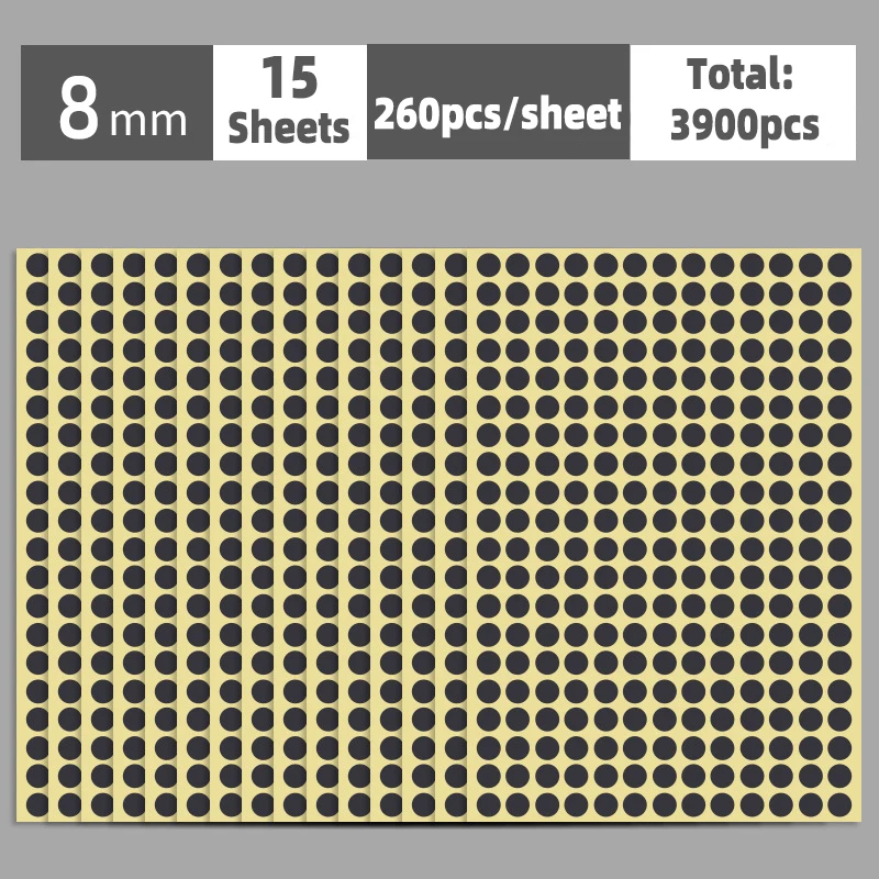 Colorful Multi-Size Self-Adhesive Dot Label Stickers - 15 Sheets for Versatile Organization and Decoration