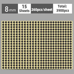 Colorful Multi-Size Self-Adhesive Dot Label Stickers - 15 Sheets for Versatile Organization and Decoration (Black)