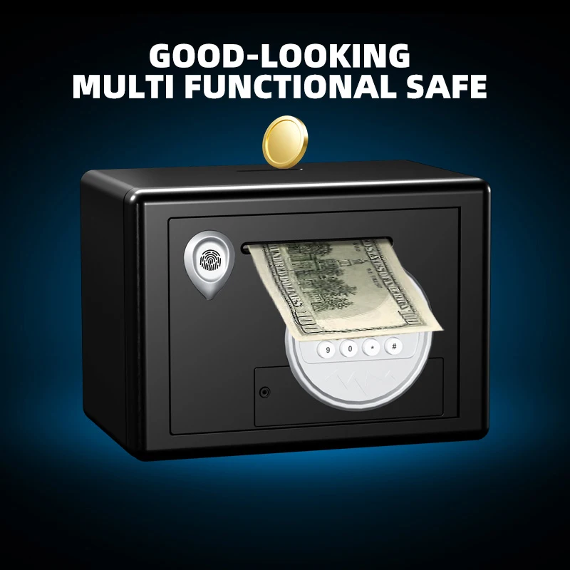 Children Fingerprint Password Box Piggy Bank Atm Toy Colorful Kids Money Steel Electronic Digital Deposit Safe Box Toys Gifts 3