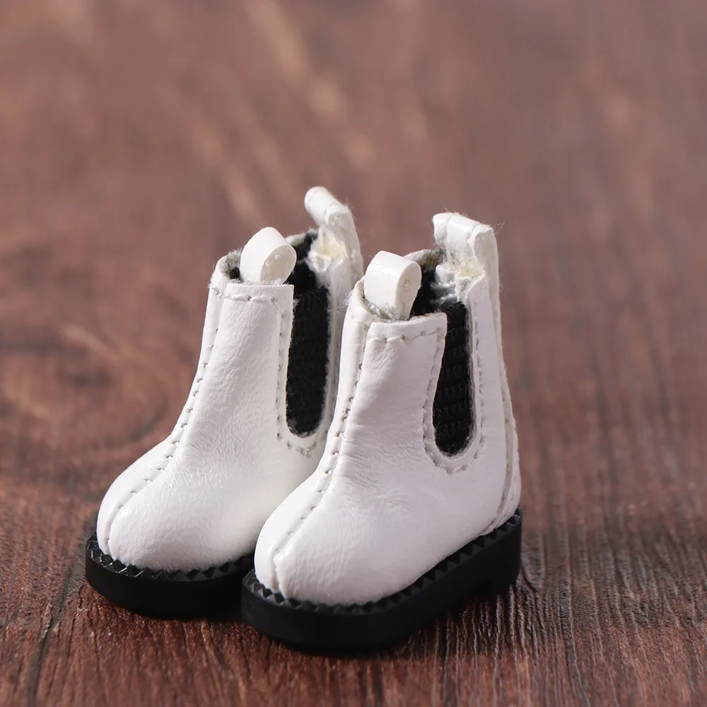 1pair Pretend Play Ob11 High Top Shoes Casual Shoes Cute Outfit Leather Shoes Boots Handmade Black Brown Obitsu 11 Shoes