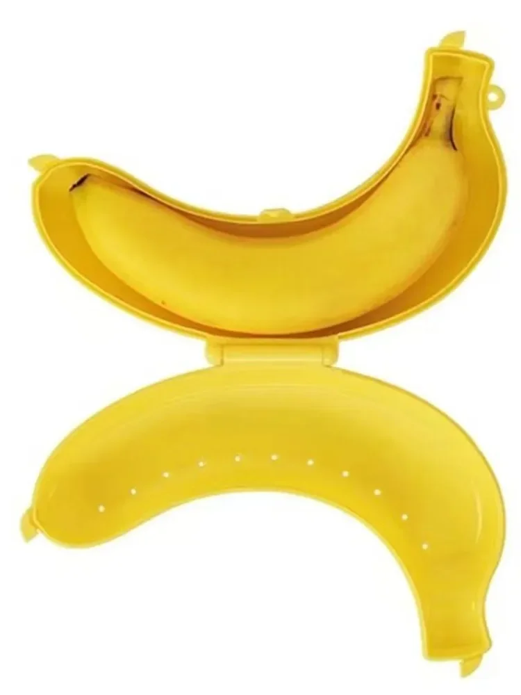 Travel Outdoor Portable Banana Box Fruit Storage Box Plastic Banana Shape Protective Case Three colors