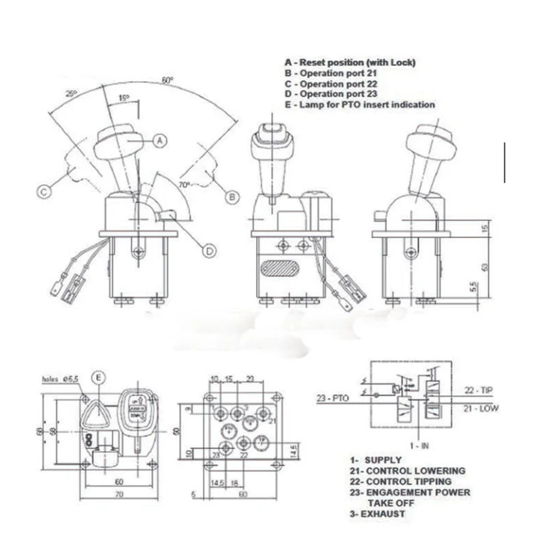 Manual BH45-12 Series BH4512 PTO Air Operated Lifting Hydraulic Control Vae Auto Dump Truck Tipper Parts