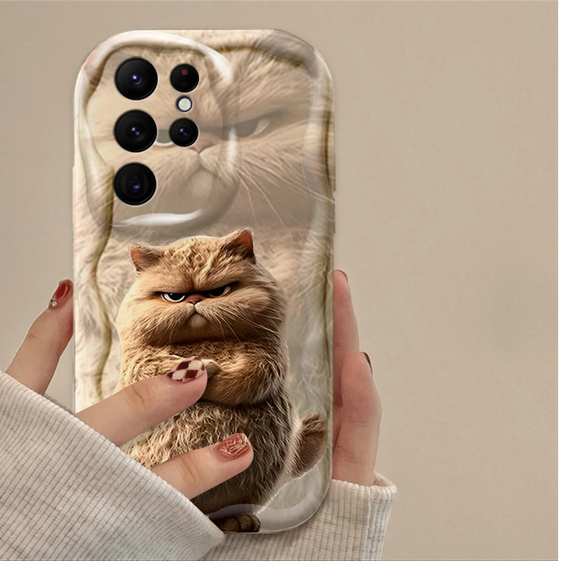 Adorable Black and Orange Cat 3D Wave Phone Case