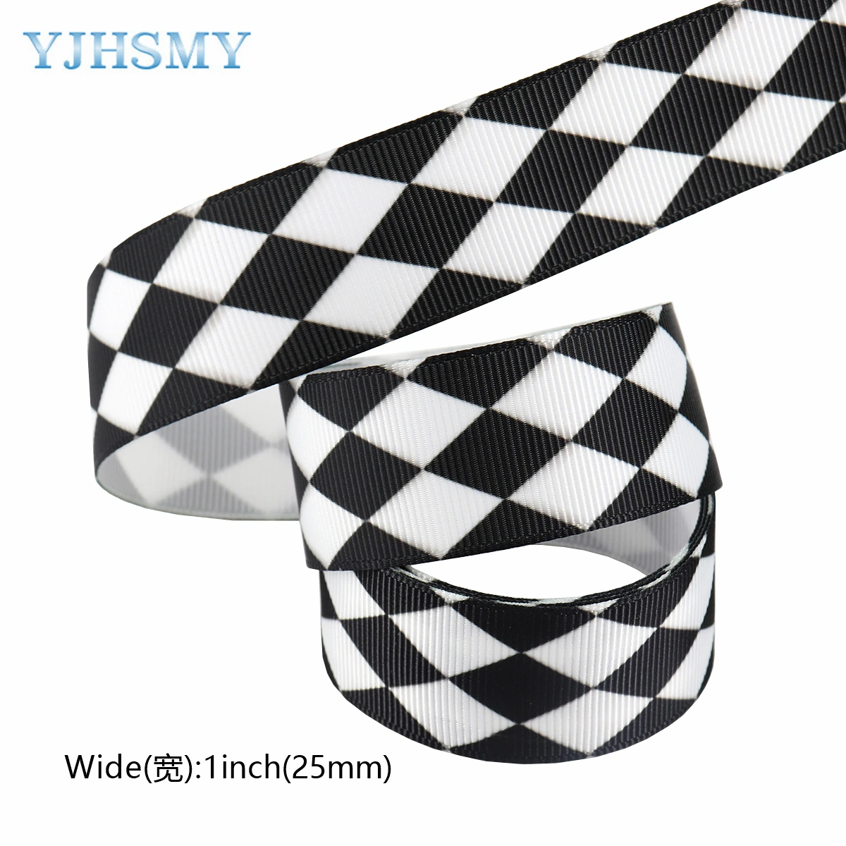 Plaid Satin Ribbons Black and White Diamond Check Ribbon, 5 Yards for DIY  Craft Wrapping Bow Home Party Decor