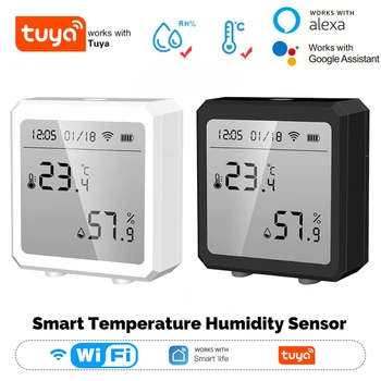 Tuya Zigbee3.0 Temperature and Humidity Sensor with Backlight, Thermometer, Hygrometer, Monitoring for Alexa, Google Home, WiFi 1