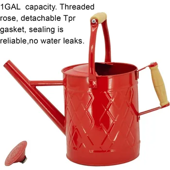 1-Gallon Red Galvanized Watering Can 1