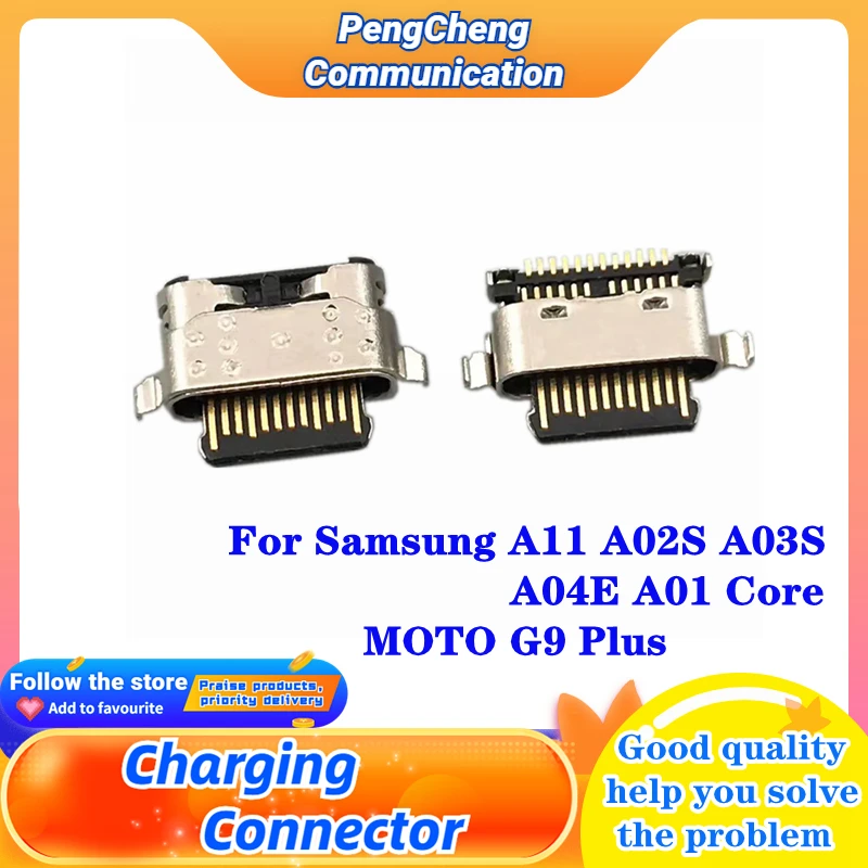 100Pcs For Samsung A11 A02S A03S A04E A01 Core Moto G9 Plus Type C Charging Port Connector Socket Repair Parts