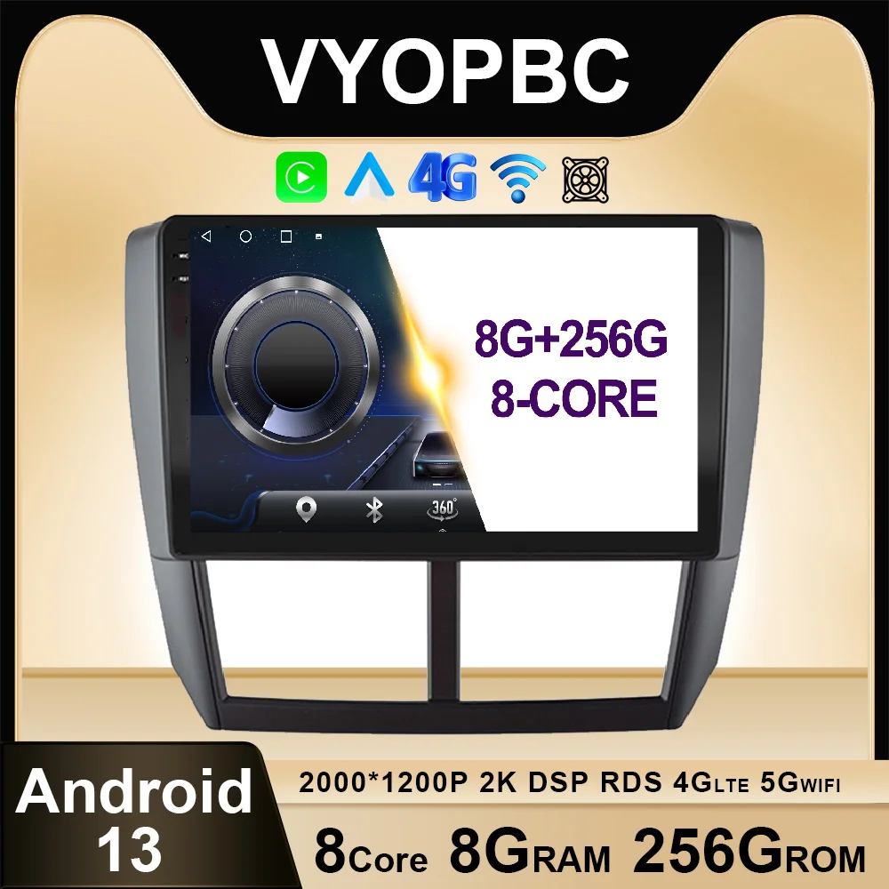 

Автомагнитола 2DIN на Android 13 для Subaru Forester 3 SH 2007 - 2013 Impreza GH GE 2007 - 2011 с поддержкой 4G LTE и QLED