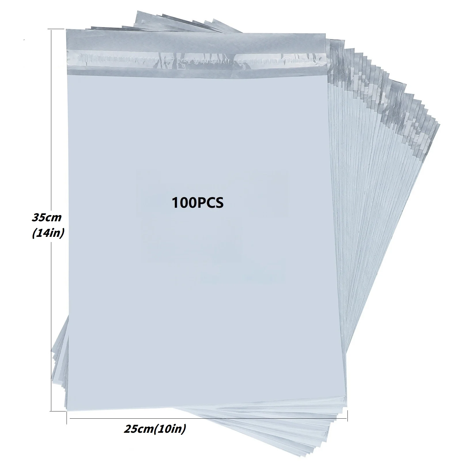 100 pz/lotto GrigiastroBianco Corriere Sacchetto Express Busta Sacchetti di Immagazzinaggio Mailing Borse Autosigillante di Plastica Poly Imballaggio Pouch Waterprof