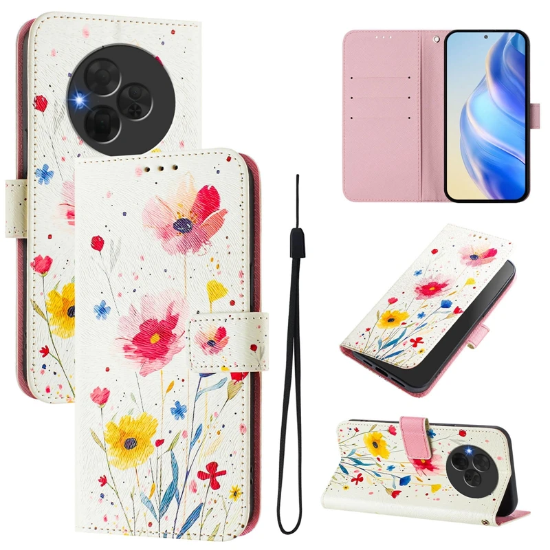 Cartoon Painted Wallet Leather Phone Case for TCL NxtPaper 60 Ultra