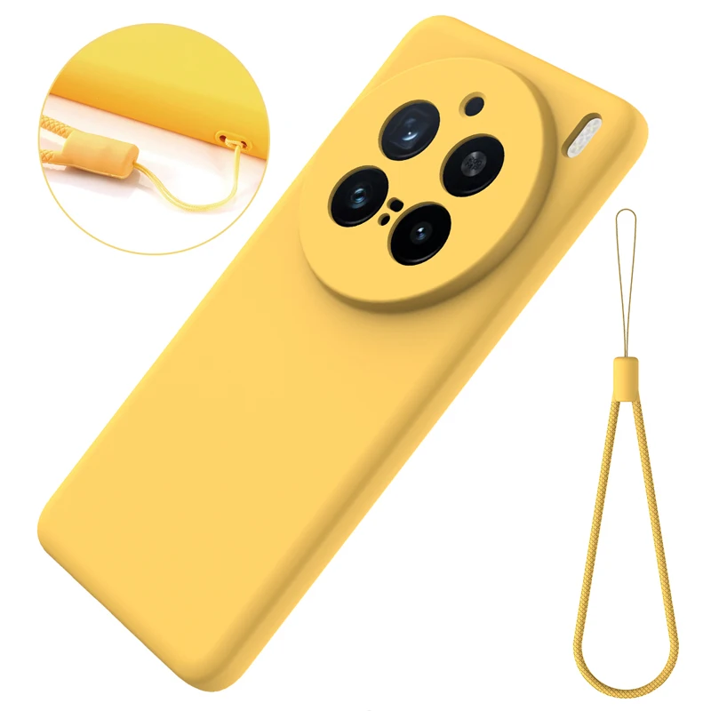 Soft Premium Liquid Silicone Case with Flocking Interior and Strap - Enhanced Protection and Style