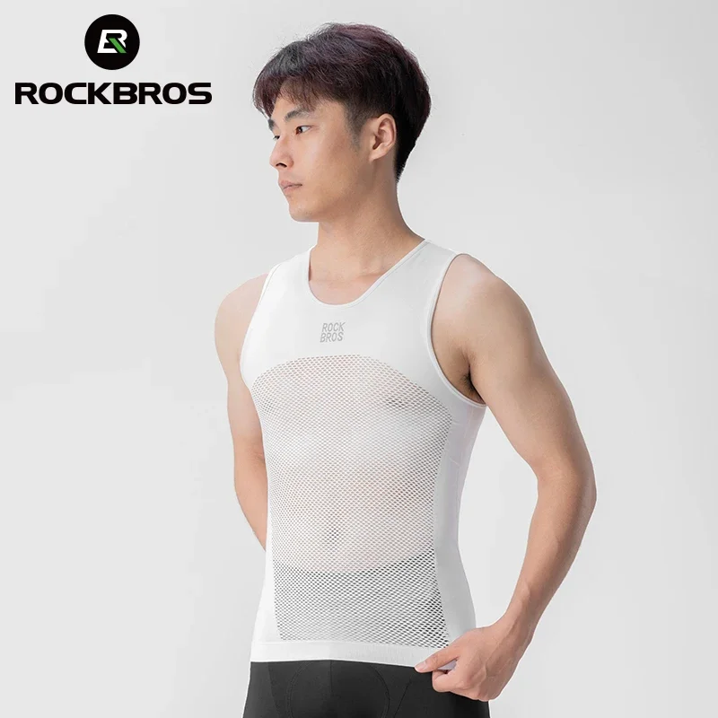 

ROCKBROS Cycling Vests Men Quick Dry Anti-sweat Bottom Base Layer Sports Tops T-shirts Gym Fitness Vests Bicycle Running Clothes