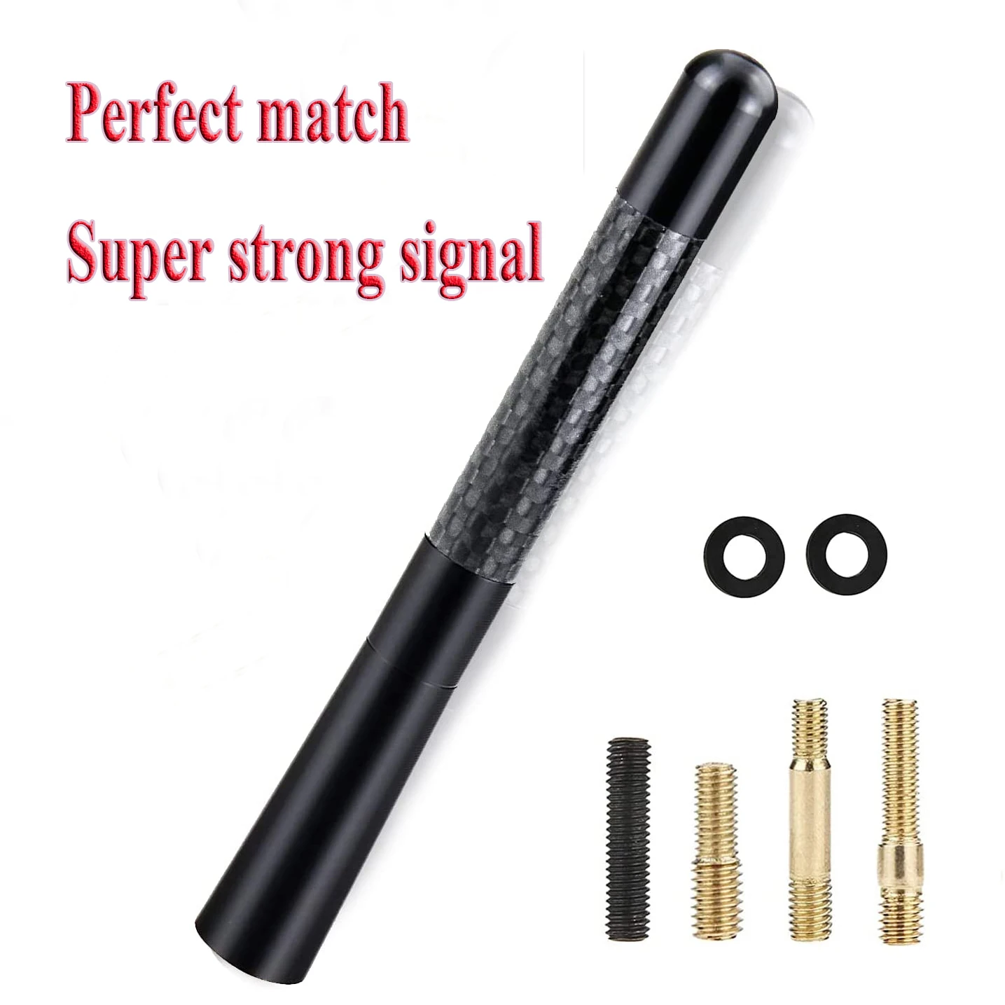 High Quality Carbon Radio Stubby Fiber Black Aluminum Alloy Screw Mast 4.7 inch Antenna for Ford Mustang