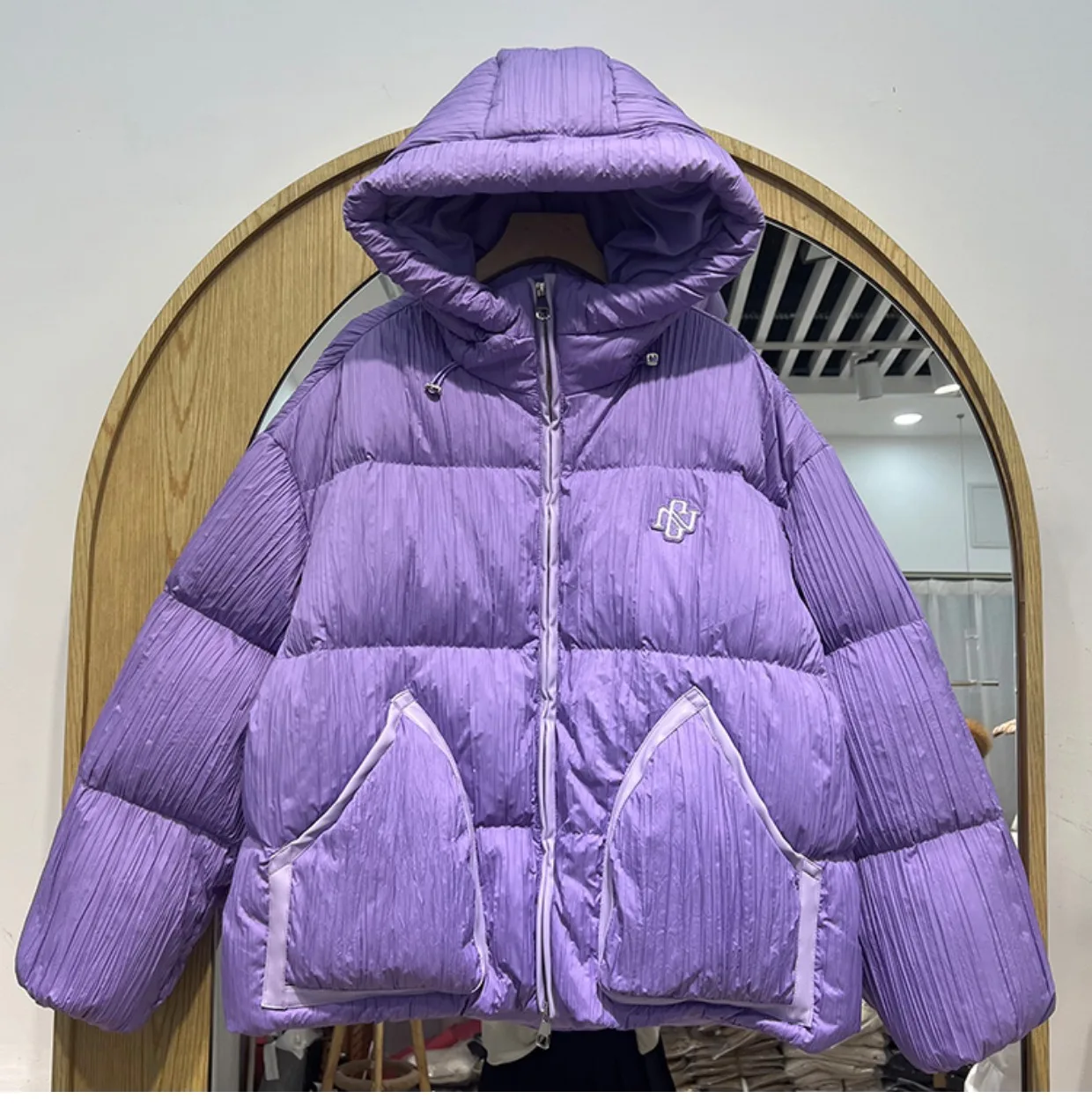 

New Women's Down Jacket 2023 Korean Hooded Thin Bread Jacket Winter Fashion Long Sleeve Solid Color Casual Warm Coats