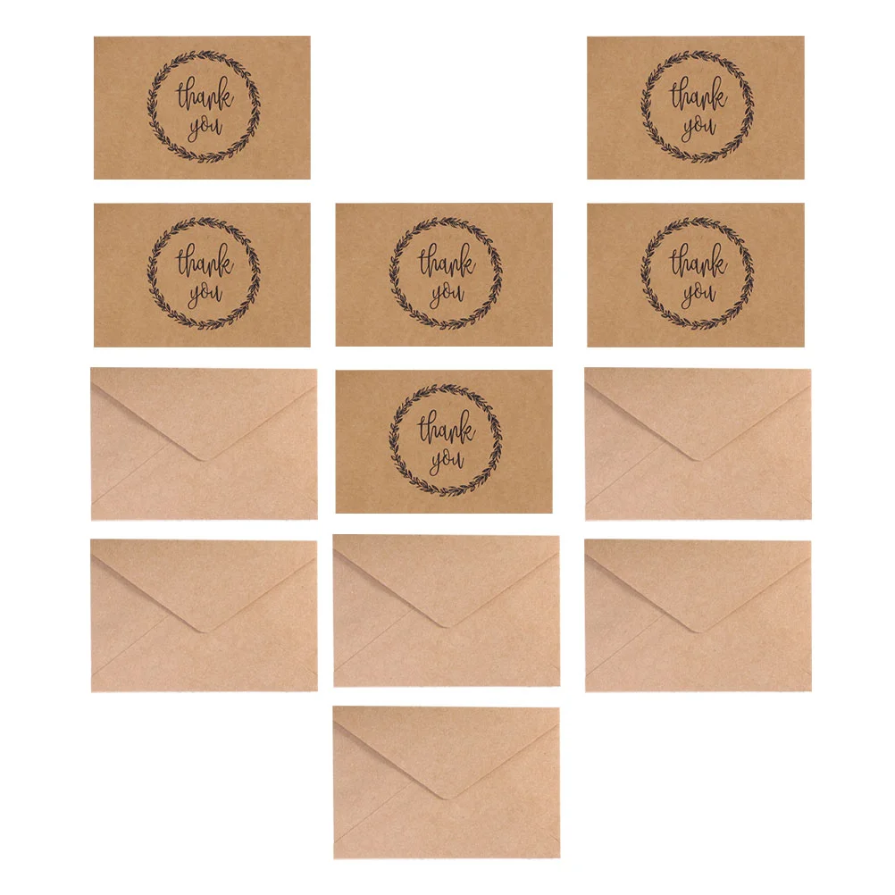 20 Pcs Kraft Envelope Vintage Envelopes Festival Cards Gift Paper Thanksgiving Supplies Blessing Party Bride