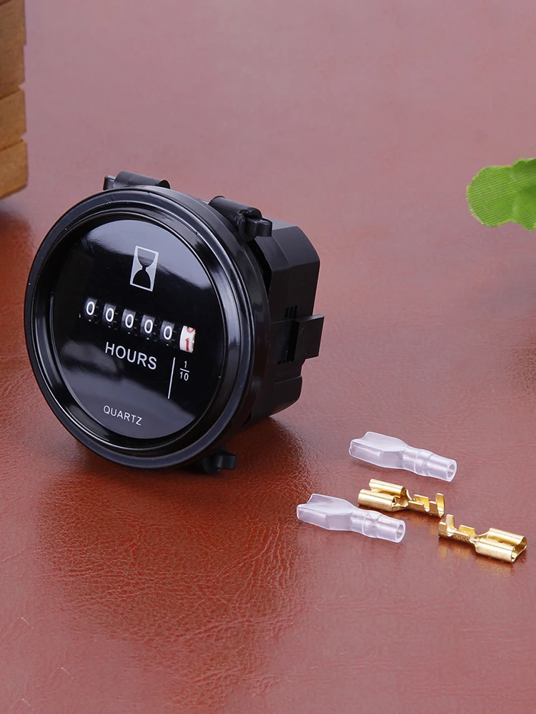 Quartz Timer Hourmeter 6V-80V Digital Hour Meter High Precision Hour Counter Gauge Waterproof Car Marine Boat Tractor Engine