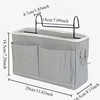 Bedhead hanging basket Cotton and linen fabric Bedside sofa hanging storage bag Bedside shelf Dormitory and apartment storage 2