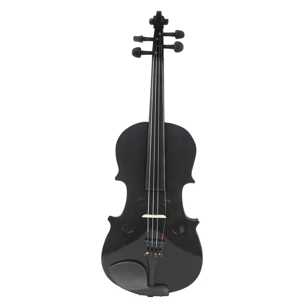 Black 1/8 Violin High Quality String Instrument Solid Wood Acoustic Fiddle With Box Musical Instrument Accessories Kids Gifts
