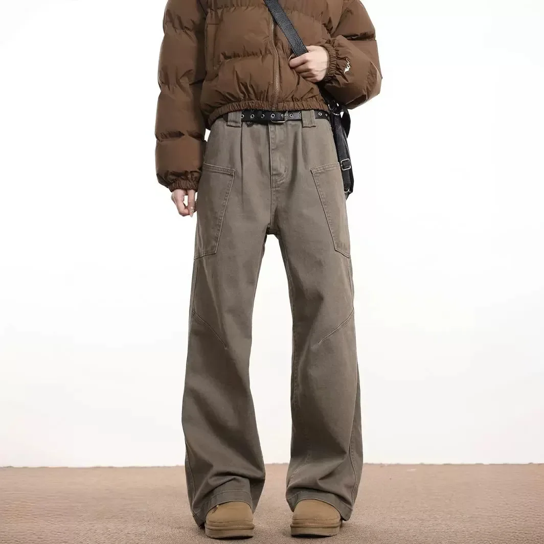 HOUZHOU Cargo Pants for Women Oversize Wide Leg Trousers Female Streetwear Hip Hop Casual Korean Japanese Pocket Safari Style