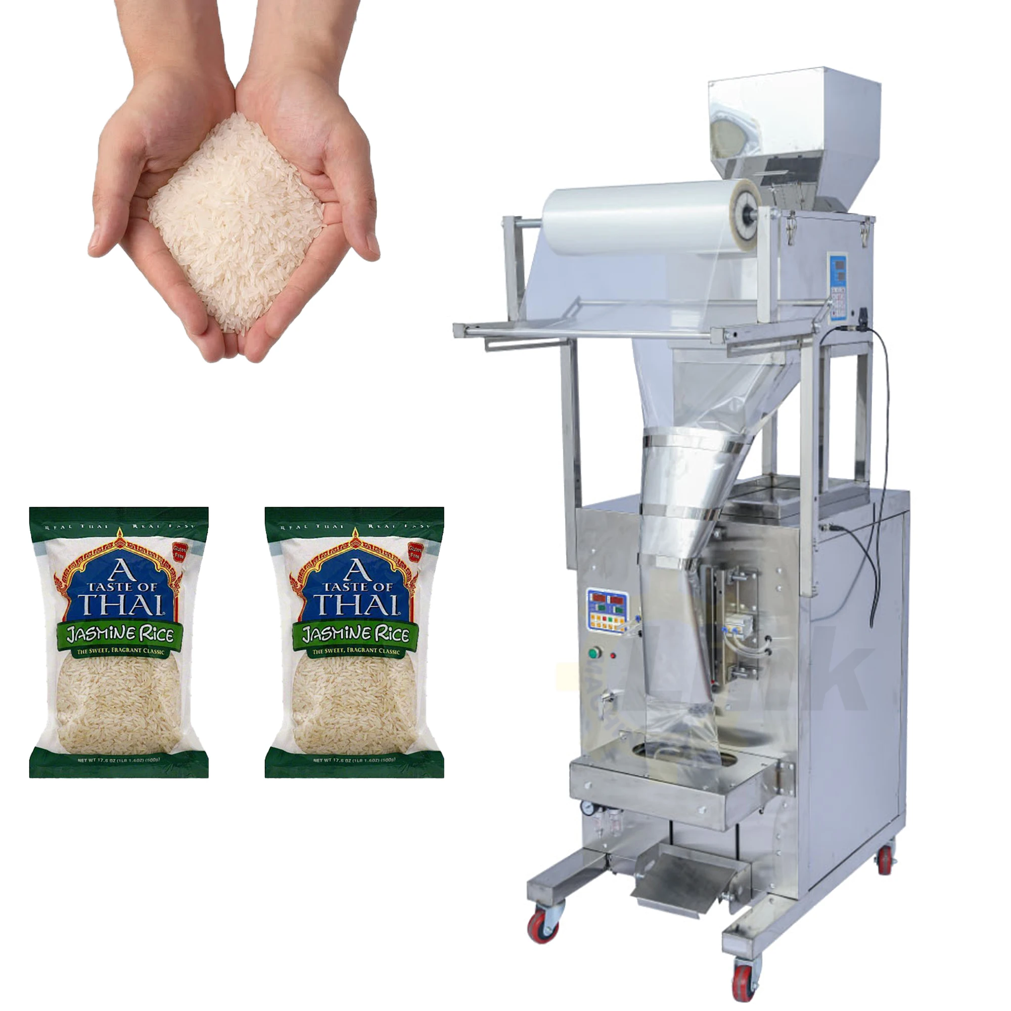 

Automatic vertical rice sugar salt bagging machine rice grain bean cereal bag filling machine 1kg 5kg sugar packing machine