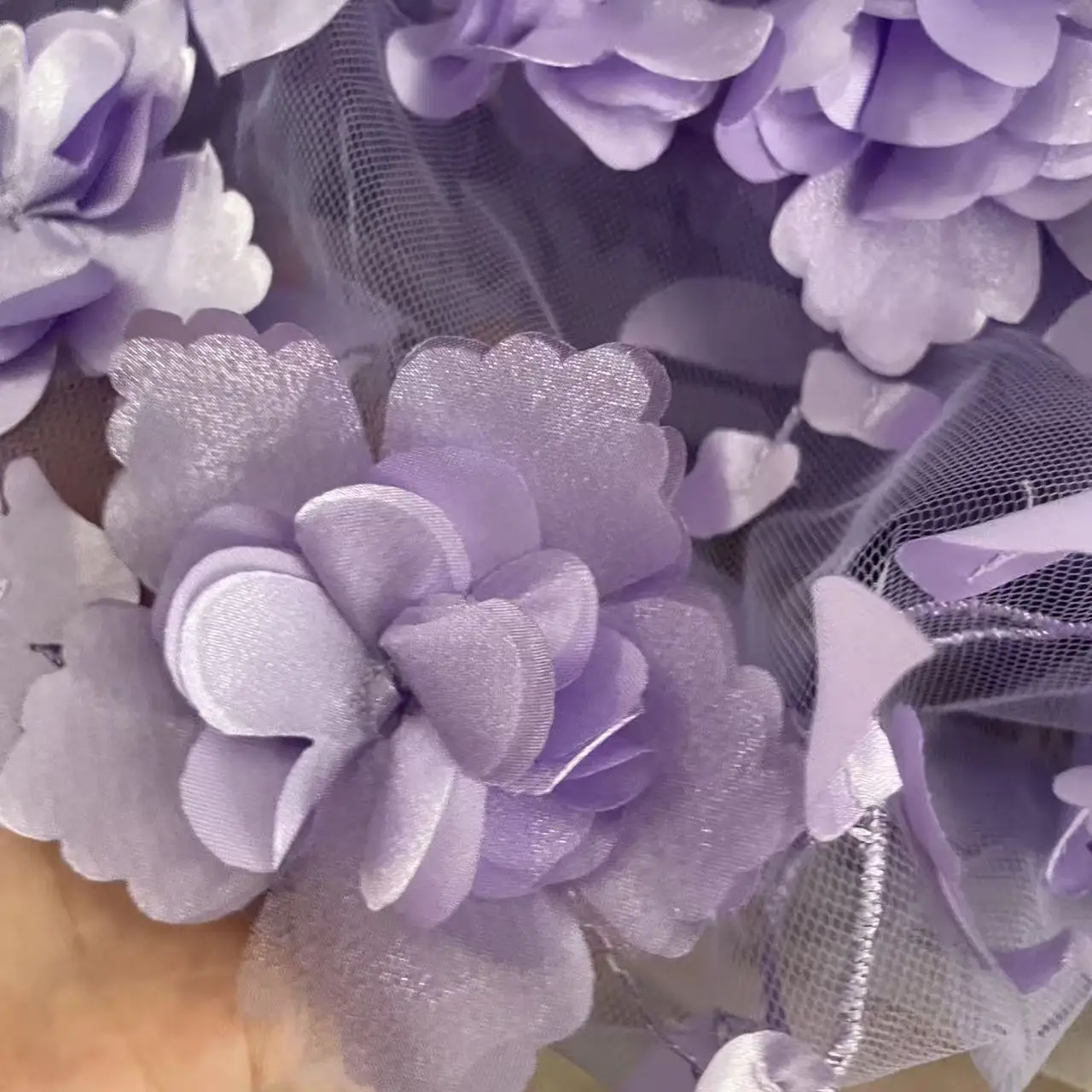 세이지 14 컬러 비즈 3D 꽃 스테이플 레이스 패브릭 웨딩 드레스 DIY 아동 의류 봉제 패브릭