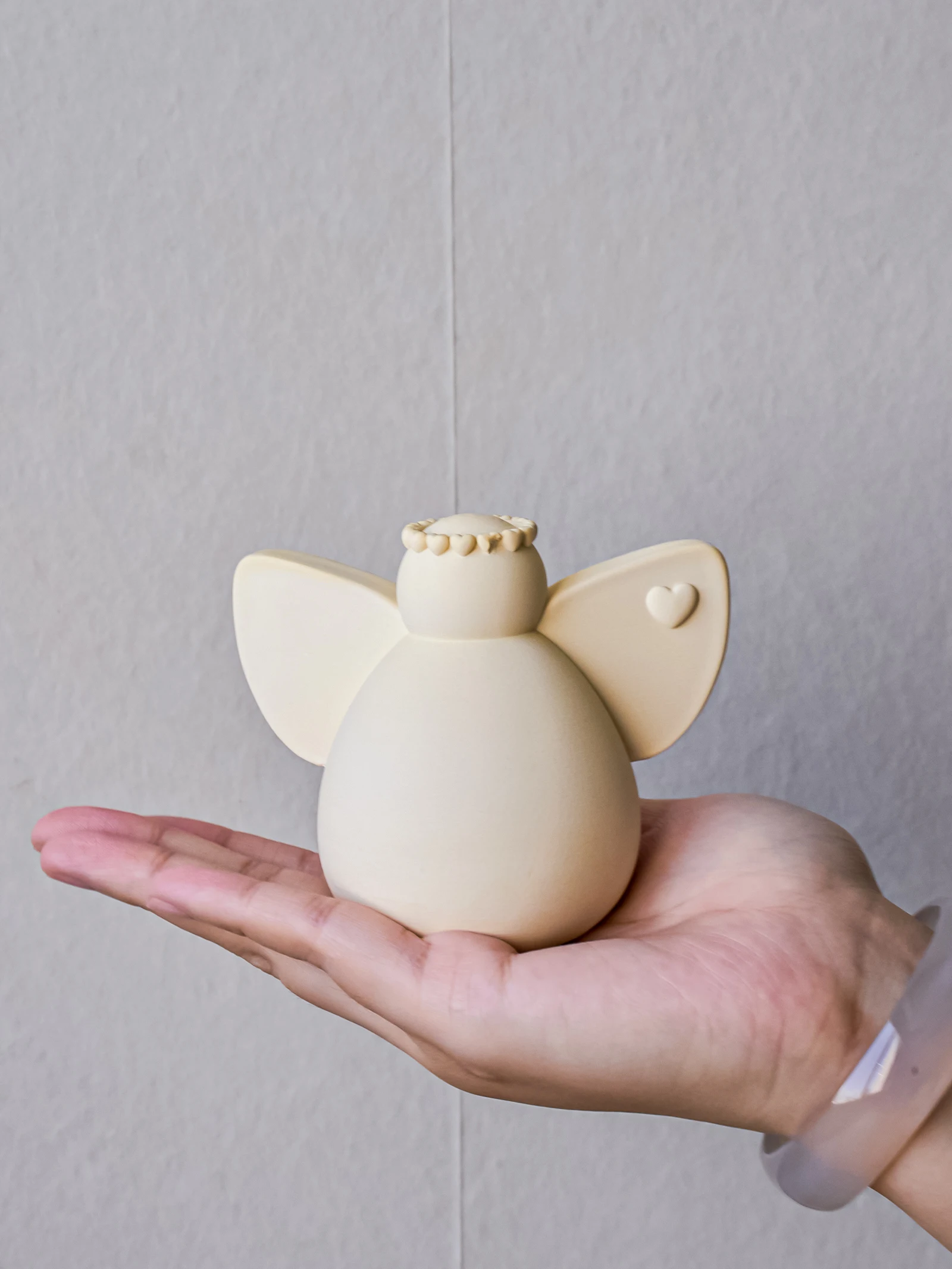 귀여운 천사 실리콘 몰드 DIY 크리스마스 화환을 쓴 천사 양초 비누 몰드 레진 석고 공예 몰드 홈 데코 크리스마스 선물