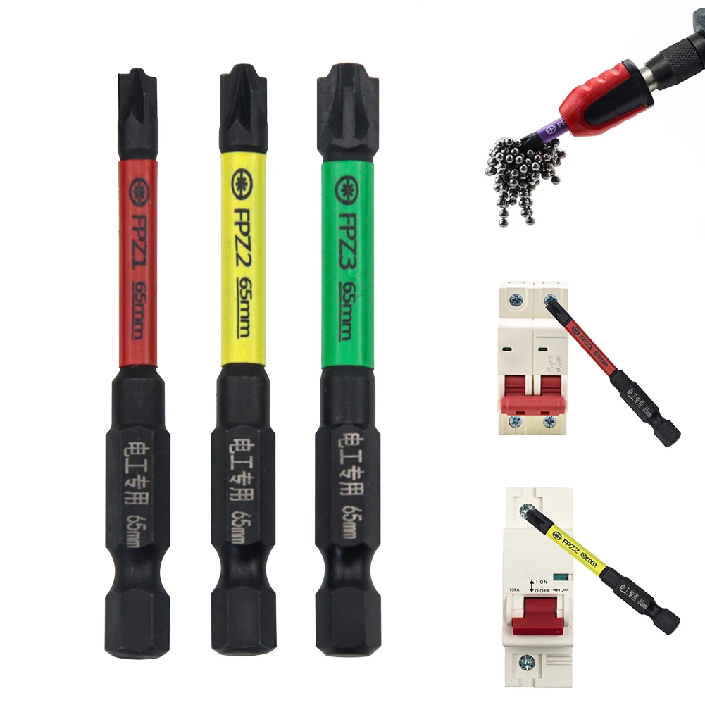 Description Picture 2 of item65mm Magnetic Special Slotted Cross PZ Screwdriver Bits FPZ1 FPZ2 FPZ3 For Circuit Breakers Electric Tools For Electrician