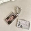 MINKYS New Arrival Cool Aluminium Alloy Metal Kpop Photocard Holder Bead Chain Photo Card Holder Kawaii School Stationery 1