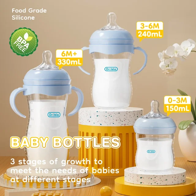 Bouteille PP pour bébé 150/240/330ML, biberon pour nouveau-né avec poignée, biberon pour lait, biberons pour bébé, fournitures d'alimentation pour nouveau-né, sans BPA 3 Bouteille PP pour bébé 150/240/330ML, biberon pour nouveau-né avec poignée, biberon pour lait, biberons pour bébé, fournitures d'alimentation pour nouveau-né, sans BPA 3