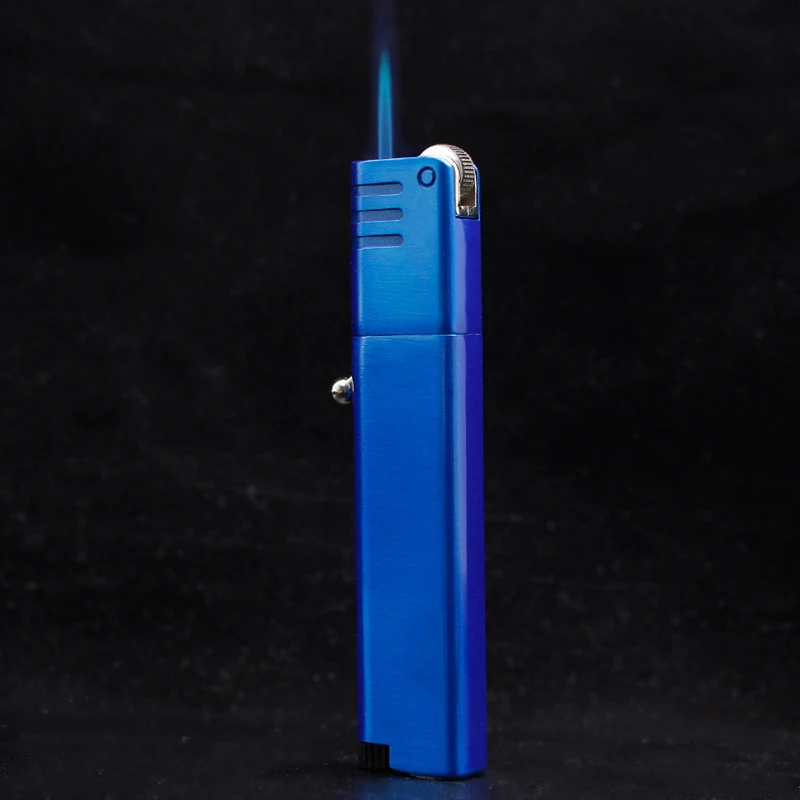 Butane Gas Lighter Cigarette Lighter Jet Lighter Refillable Windproof Butane Gas Grinding wheel Flint Lighter Blue Flame Torch