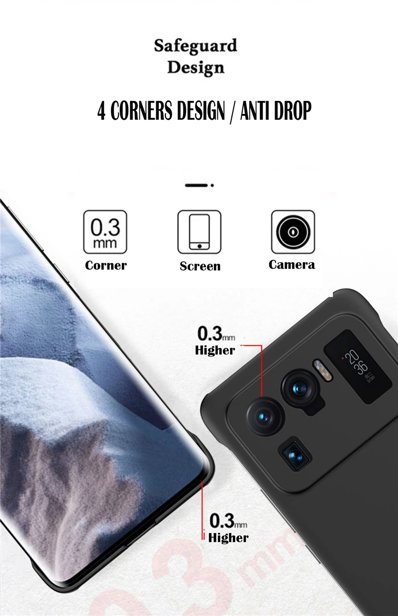 Custodia rigida per PC con retro trasparente senza cornice, per Xiaomi Mi 11 Lite, custodia 11T, 11 Ultra Pro, antiurto, ultra sottile_voghion.com