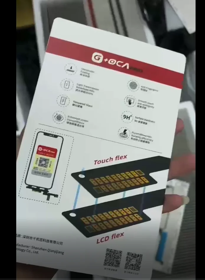 5 Stück g oca pro Long Flex für iPhone x xs max 11 12 pro 11pro max xr Touchscreen-Glas mit Oca-Bildschirm Digitalis ierer Außen verkleidung – Detail 5