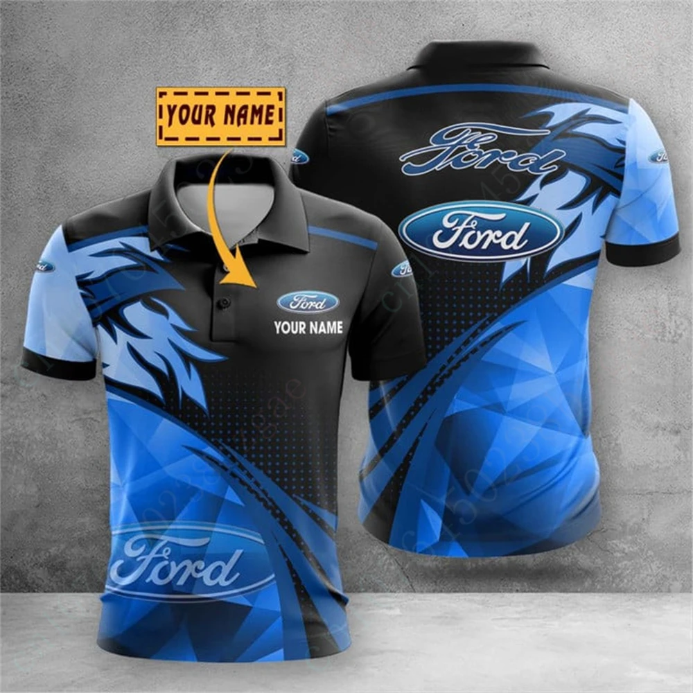 

Ford T Shirt For Men Harajuku Short Sleeve Unisex Clothing Breathable Tee Top Casual Golf Wear Anime Polo Shirts And Blouses