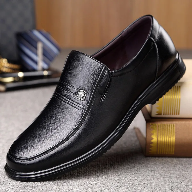 Handmade Genuine Leather Shoes Men Loafers Business Casual Shoes Classic Soft Leather Hombre Breathable Flat Shoes 6