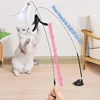 Interactive Cat Toy Handfree Cat Stick Playing Kitten Playing Teaser Wand Toy Suction Cup Bird/Feather Cat Wand Pet Supplies 4