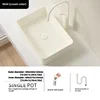 Modern ceramic bathroom container sink, striped design rectangular sink, dressing table sink, suitable for homes and balconies 4