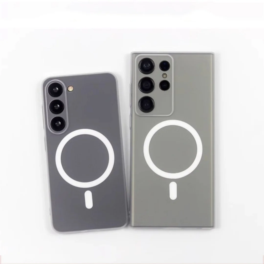 Ultra Thin Magnetic Wireless Charging Matte Case - Translucent Slim Back Cover Shell