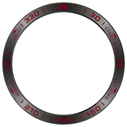 Premium Metal Bezel Ring for Smartwatch Protection and Style (Black Red 1)