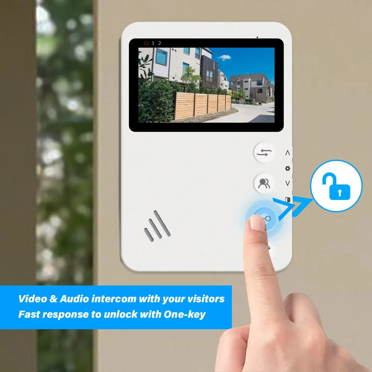 4.3 Inch Metal Doorbell Video Intercom for Home Apartment with IP65 Waterproof N