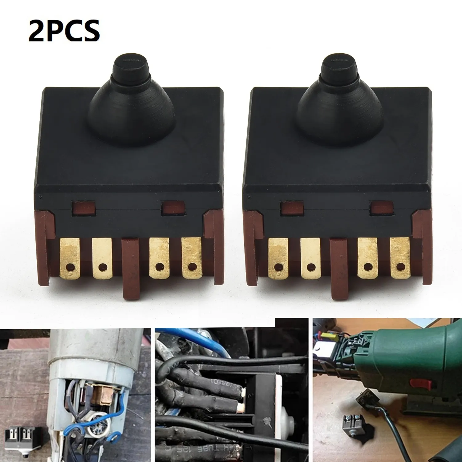 1/2pcs Angle Grinder Switch Push Button Switch For 100mm 4 Inch Angle Grinder Part Accessories 2.5x2.5cm Power Tool