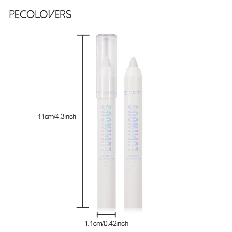 Brightening Lying Silkworm Highlighter Pen Longlasting Waterproof Smooth Matte Pearlescent White Silver Eyeliner Eyeshadow Stick 4