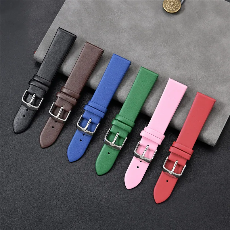 Premium Universal Genuine Leather Watch Strap - Soft, Waterproof Cowhide Band