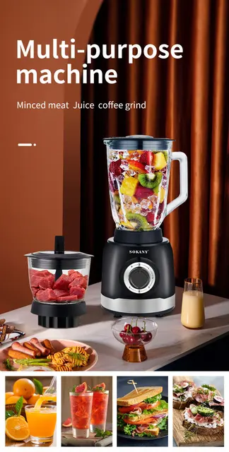 Countertop Blender, 750W Blender Smoothie with 2 Adjustable Speeds,  Smoothie Blender Maker with 1.5L Glass Jug, 6 Sharp Stainless Steel Blades  for