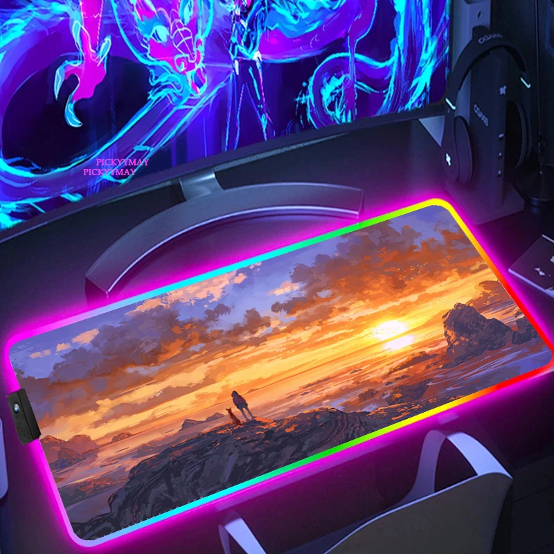 

Large LED Desk Mats XXL RGB Computer Mousepad General Style 90x40cm Backlight Keyboard Mat Table Pad Gamer Luminous Mousepads