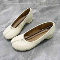 Printemps été microfibre cuir bout fendu femmes pompes mode plissé concepteur à talons bas Tabi semelles souples mocassins chaussures décontractées 3