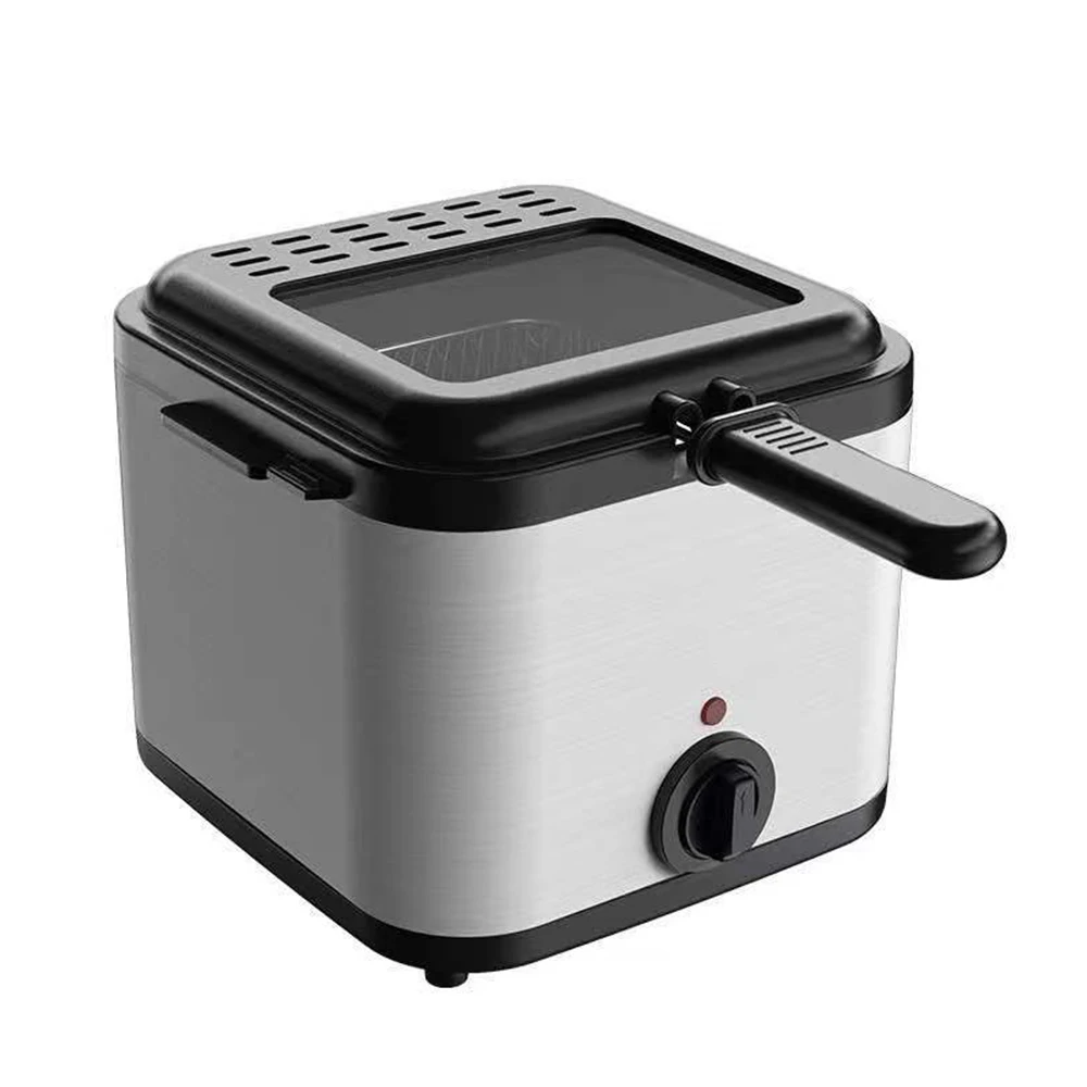 2.5L Electric Fryer Household Mini Electric Fryer 1000W Multiple Function Stainless Steel Fryer Kebab French Fries Machine