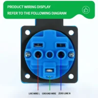 IP54 Waterproof Rating EU UK Brazil French German Outdoor Socket 16A 250V Industrial Grade Panel Mount Socket Electrical Sockets 6