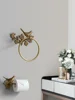 European Style Vintage Brass wall Hook Bird Towel Ring Bathroom Accessories Bath Towel Holder Paper Towel Organizer Wall hanging 4